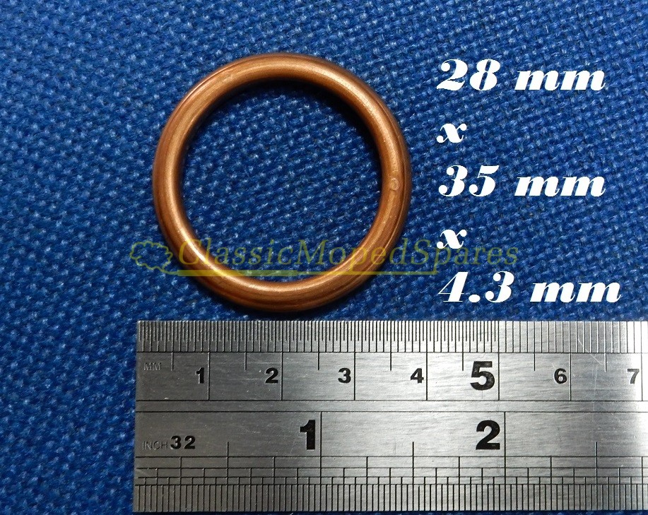 Mobylette Motobecane Peugeot Exhaust Gasket Sealing Ring Gasket 35 x 28 x 4.3 mm