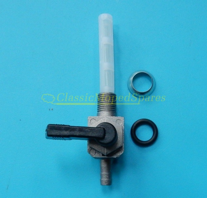 NEW Peugeot 103 Fuel Gas Petrol Tap with straight down outlet and black lever - Image 2