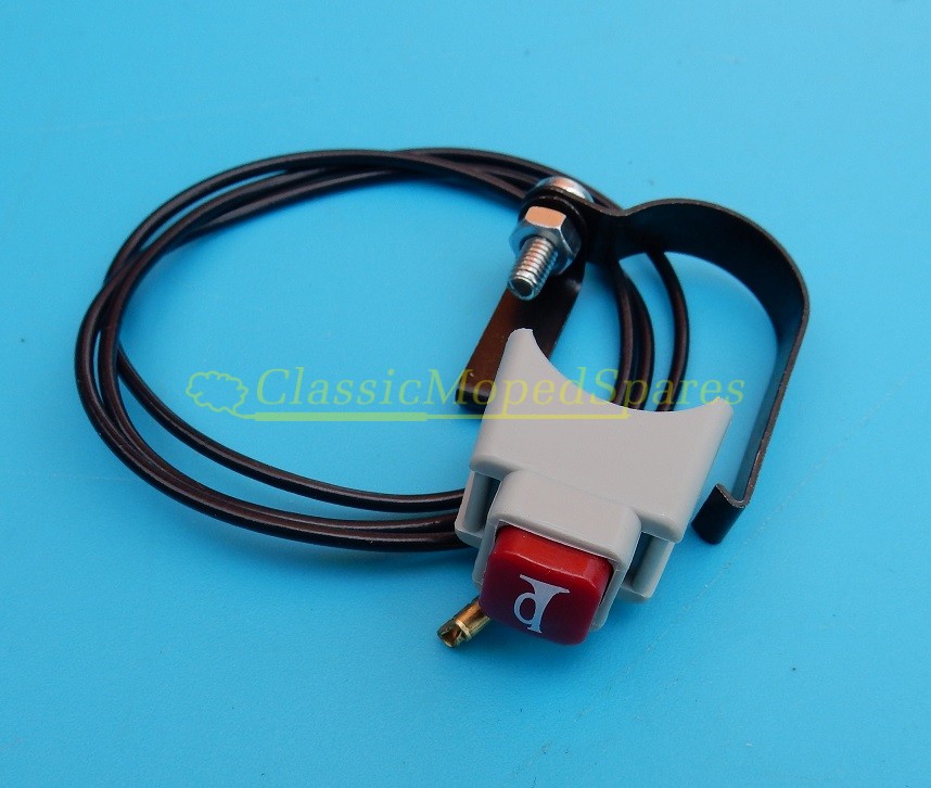Peugeot 103 Moped Horn Red Push Button with wire and clamp
