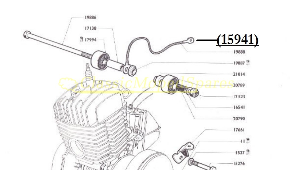 Mobylette 125440 Coil Improvement Earth Strap Part Number 15941 - Image 2