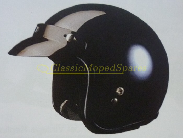 Moped Helmet curved design Black/White or Silver
