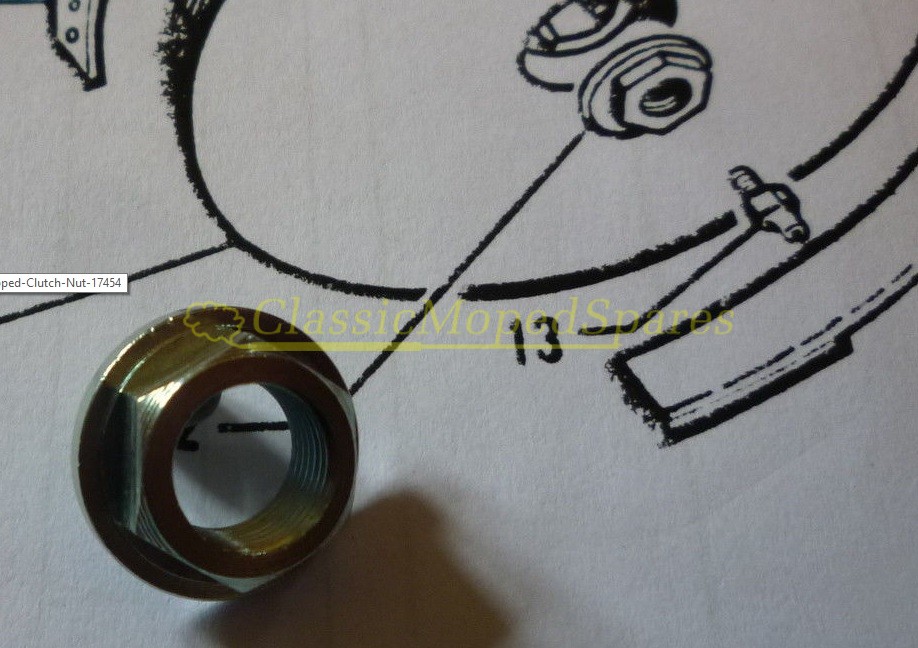 Mobylette Motobecane Series X7 ,X7L,X7S  Types  85L,85N Clutch Nut 17454