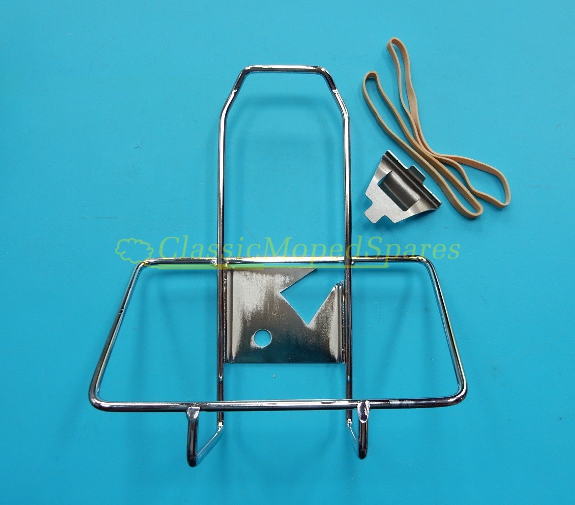 VELOSOLEX 3800 CHROME FUEL PETROL GAS CAN CANISTER HOLDER (fits SIDE OF FRONT WHEEL)