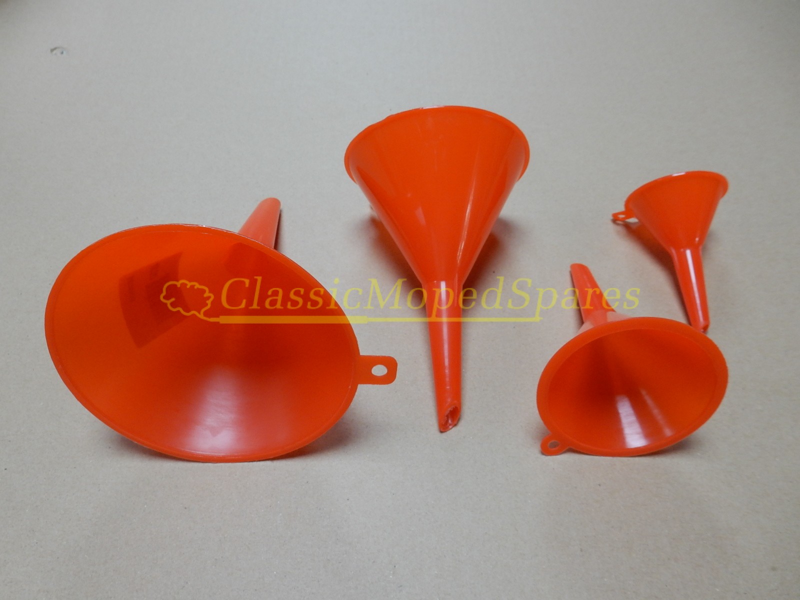 Set of 4 Gas, Petrol, Fuel, Filler Funnels