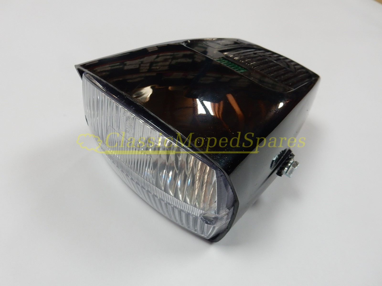 Velo Solex 3800, 6000, Flash Black Front Headlight Unit, (Handlebar mounted)