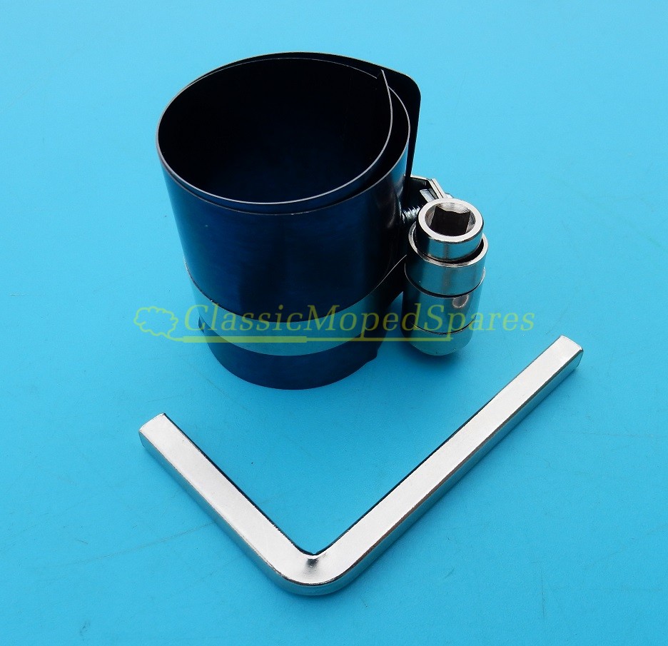 Universal Piston Ring Compression Tool for fitting engine rings to Mopeds, Scooters and Motorbikes