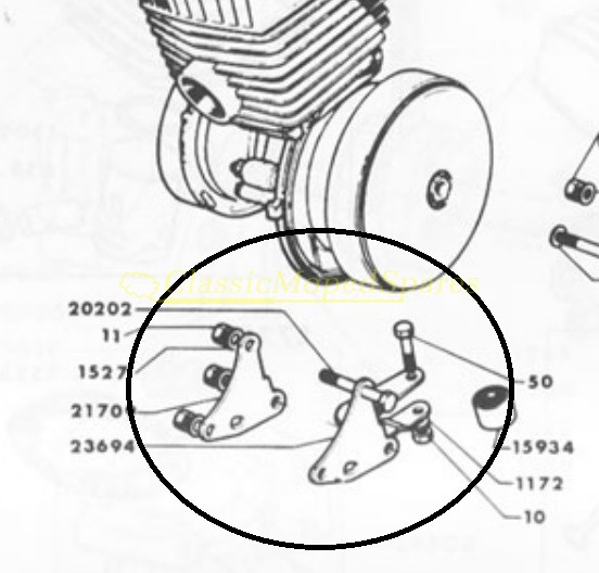 Mobylette Motobecane AV10 Engine Spring Mounting Plates MBK51 ONLY - Image 3
