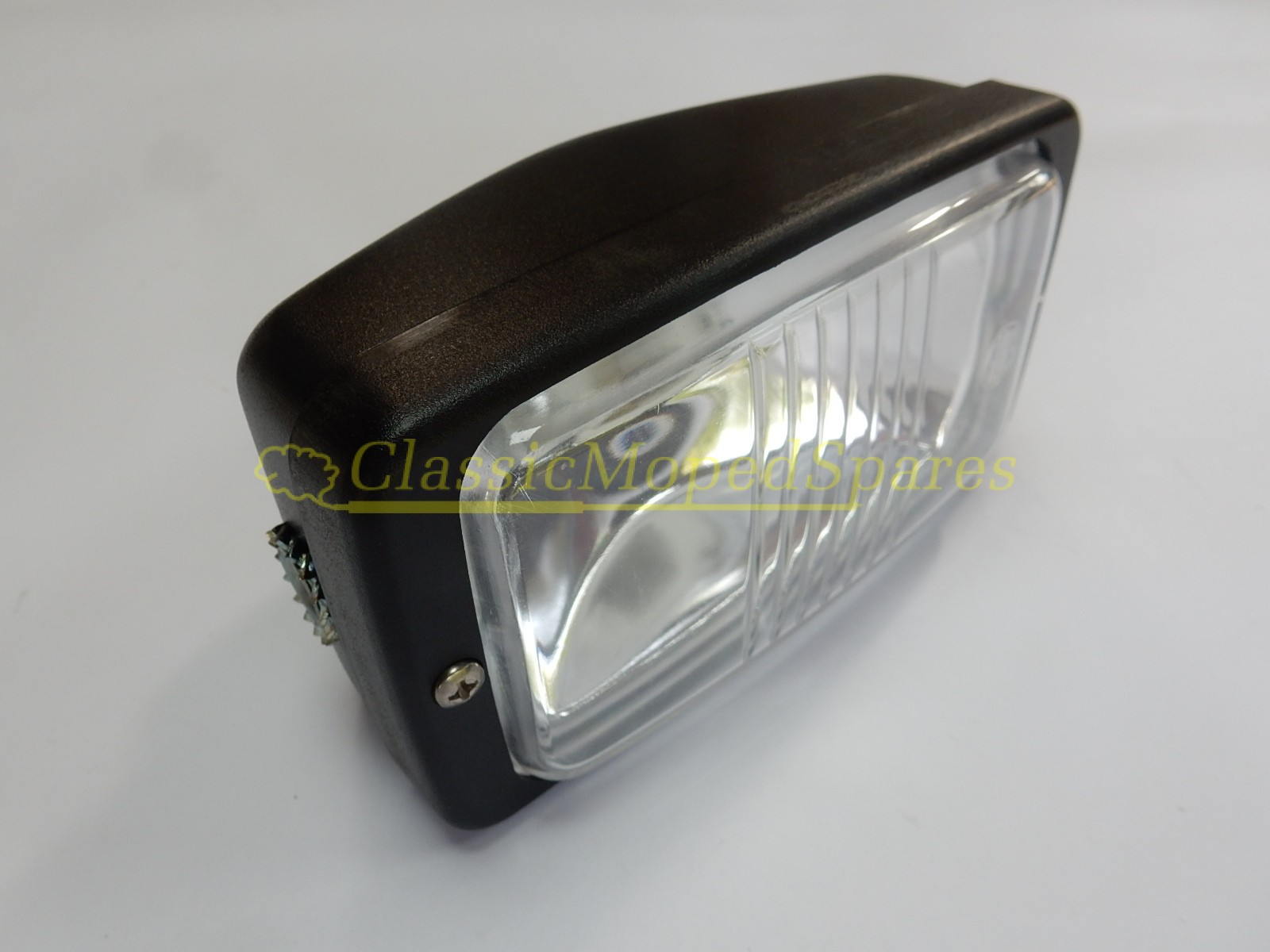 Universal Front Headlight Lamp Rectangular Fitting with 140mm in Black