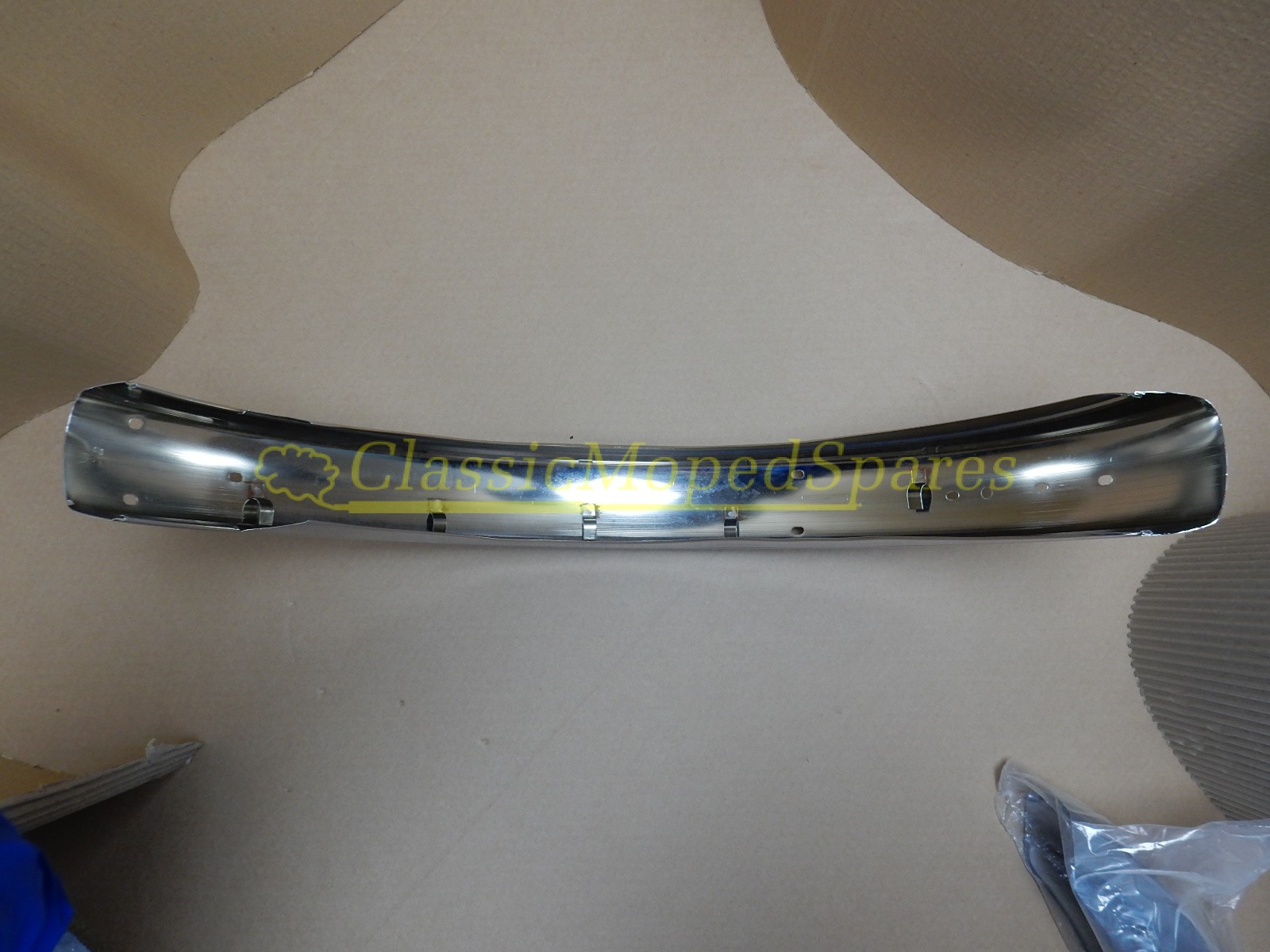 Peugeot 103 Chrome Rear Mudguard Fender with internal flaps - Image 2