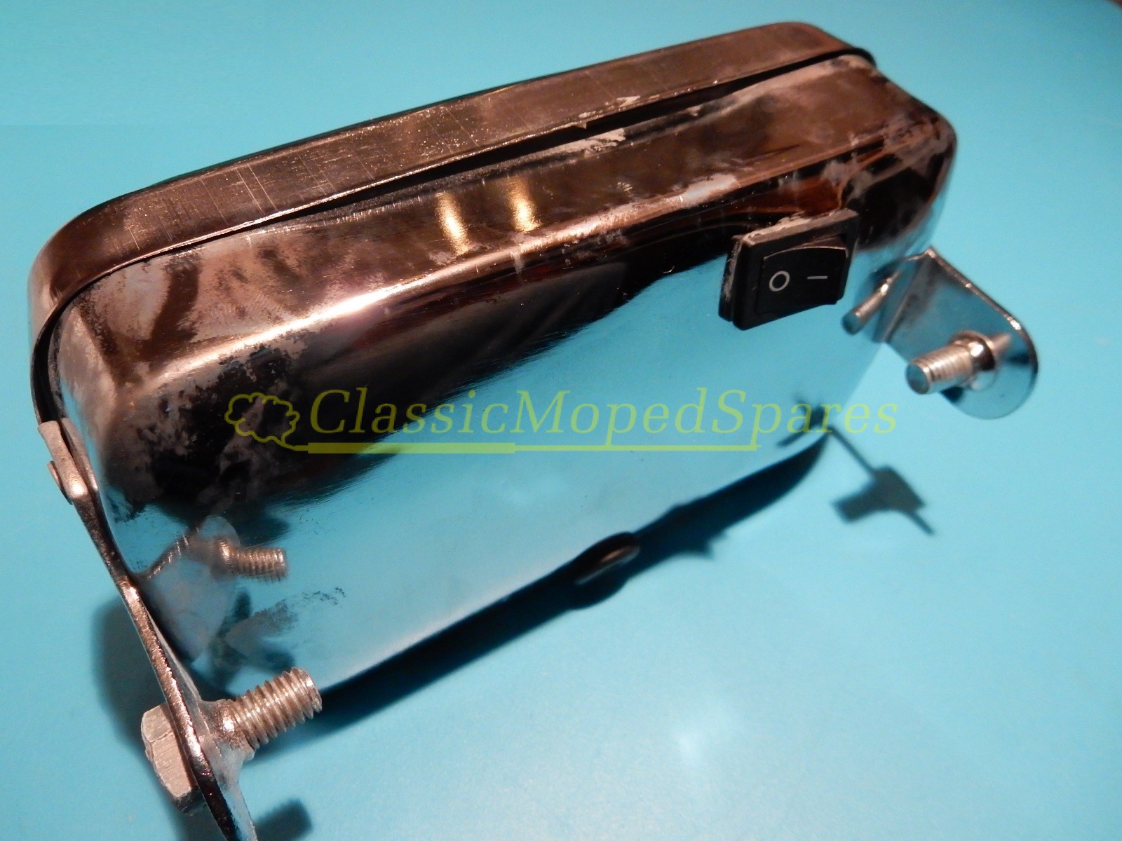 Chrome Rectangular Headlight for Mobylette, Motobecane, Peugeot Moped - Image 2