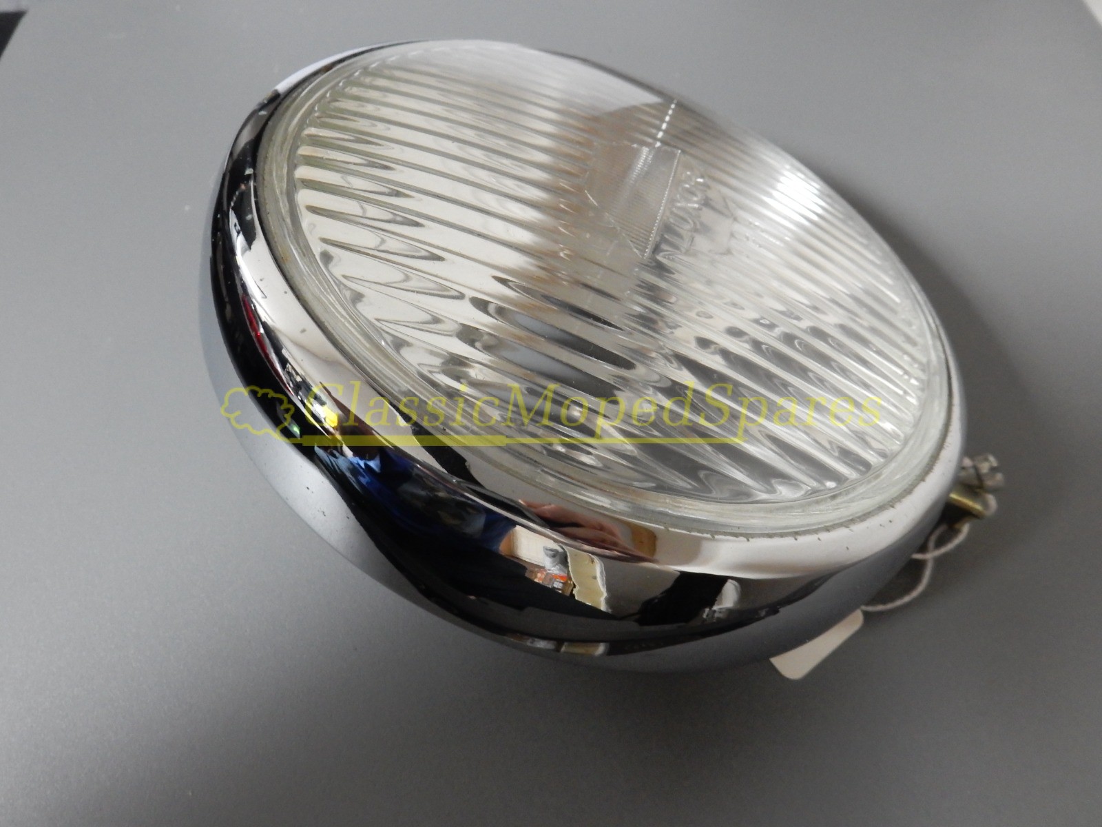 Mobylette Front Chrome Headlight Lamp Surround with Luxor 135 Lens - Image 2