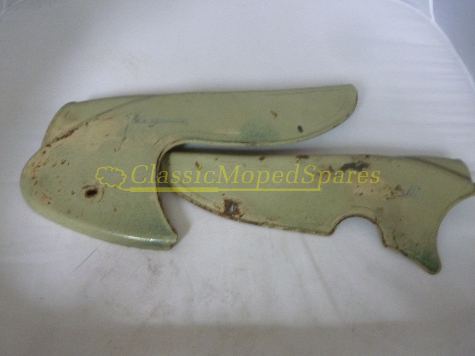 Early Mobylette Motobecane Set (Pair) AV32 S, AV32 M Chainguard Side Panels Covers, Super Rare Original