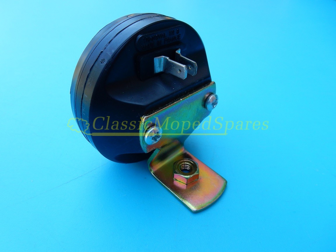 Mobylette, Motobecane, MBK, Round Electric Horn TR8 Includes Bracket 12V/30W AC - Image 3