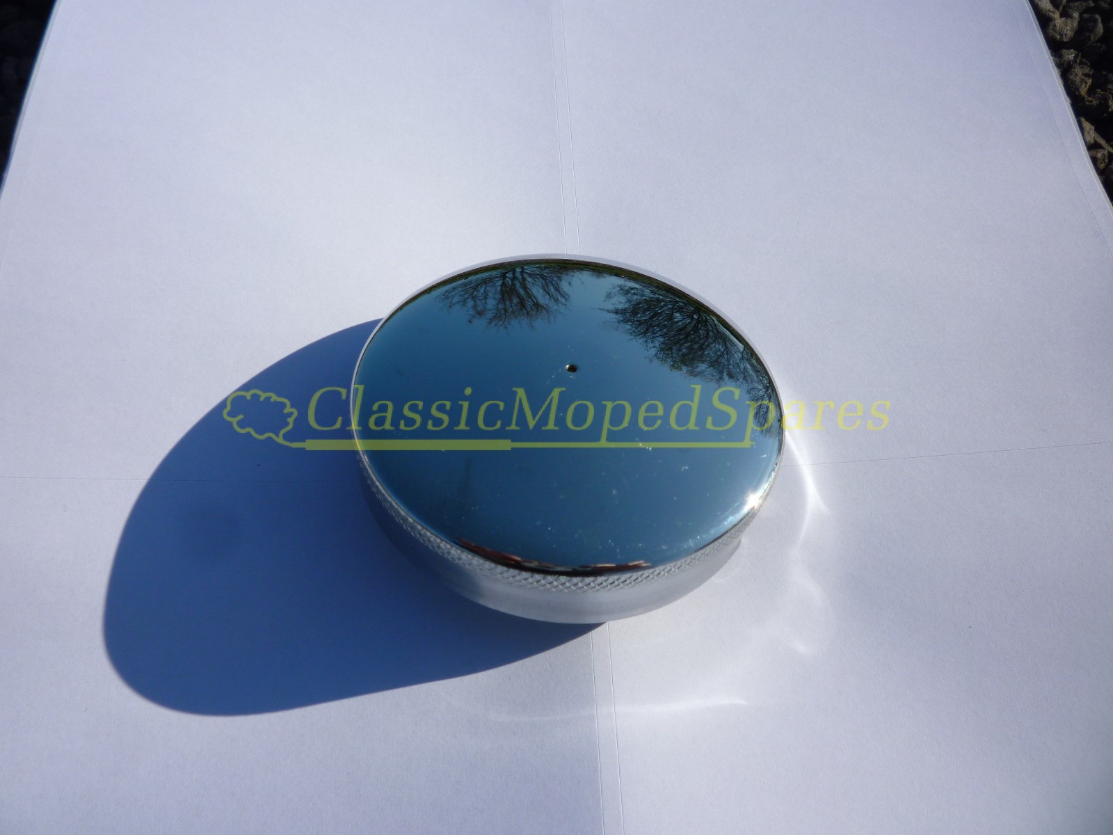 Fuel Tank Cap (2 1/2" Curved Chrome with vent hole)